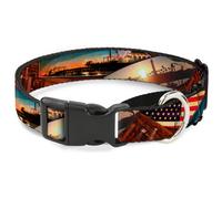 Plastic Martingale Collar Surfboard Cali Scenes/US Flag Stacked Brown Medium 11-