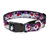 Plastic Martingale Collar Sylvester the Cat Expressions Purple Small 9-15"