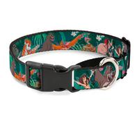 Plastic Martingale Collar The Jungle Book 8-Character Group Greens WIDE-Large 18