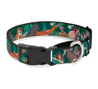 Plastic Martingale Collar The Jungle Book 8-Character Group Greens WIDE-Medium 1