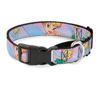 Plastic Martingale Collar Tinker Bell Poses Purple/Pink Fade WIDE-Large 18-32"