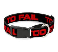 Plastic Martingale Collar TOO EPIC TO FAIL Weathered Black/Red WIDE-Small 13-18"