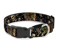 Plastic Martingale Collar Trust No One CLOSE-UP Black WIDE-Large 18-32"
