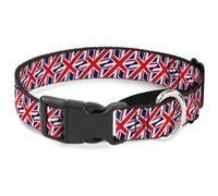 Plastic Martingale Collar United Kingdom Flags Diagonal WIDE-Small 13-18"