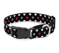 Plastic Martingale Collar Vinyl Records Stacked Black/Gray/Red/White Medium 11-1