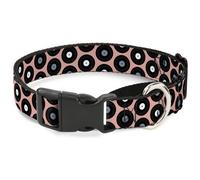 Plastic Martingale Collar Vinyl Records Tan/Black/Gray/White Medium 11-17"