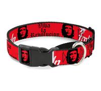Plastic Martingale Collar VIVA LA REVOLUCION Che w/fmln Red Medium 11-17"