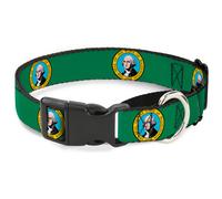 Plastic Martingale Collar Washington Flag WIDE-Medium 16-23"