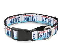 Plastic Martingale Collar Washington License Plate NATIVE WIDE-Small 13-18"