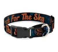 Plastic Martingale Collar Woody REACH FOR THE SKY Denim Blue Print Medium 11-17"