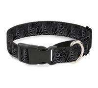 Plastic Martingale Collar Zebra Head Black/Gray Medium 11-17"