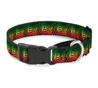 Plastic Martingale Collar Zebra Head Rasta Small 9-15"
