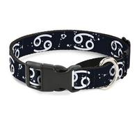 Plastic Martingale Collar Zodiac Cancer Symbol/Constellations Black/White WIDE-M