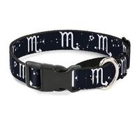 Plastic Martingale Collar Zodiac Scorpio Symbol/Constellations Black/White WIDE-