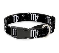 Plastic Martingale Collar Zodiac Virgo Symbol/Constellations Black/White WIDE-Me