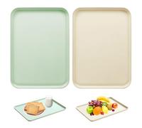 Plastic Plateau 30,8 x 22,2 cm,2 Pezzi Fast Food Vassoio da Portata in Plastica, Kunststoff Tablett, Vassoi Servizio Rettangolari Plastica, Vassoi Fast Food per Caffetteria Sala da Pranzo