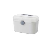 Plastic Storage Box Double Layer First Aid Kit with Handle Removable Tray Portable Emergency Storage Box
