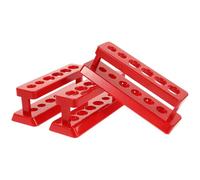 Plastica ABS Portaprovette 3 Pezzi a 6 Fori Rosso per Tavolo | Supporto Portatile per Provette, Uso Domestico e Aula di Scienze, Facile da Trasportare e Riutilizzabile