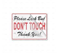 Plastica acrilica "Please Look But Don T Touch Thank You Long Ways 15,2 x 20,3 cm, autoadesiva, uso per ufficio/affari, facile da applicare