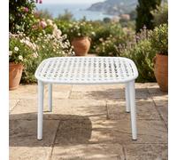 Plastica Alto Sele Tavolino da Giardino Basso PP 65x42x51 cm Bianco Positano