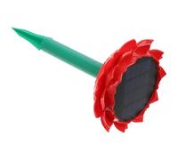 Plastica Altoparlante Solare a Forma di Loto Rosso per Esterni | Design Compatto, Unità Audio Integrata, Alimentazione a Pannello Solare, per Giardino, Cortile e Area Sacra