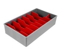 Plastica Cassetta per Contanti per Cassa e Monete a Cinque Scomparti | Organizer da Banco per Piccoli Esercizi, Inserto Estraibile, Accesso Rapido, 1 Pezzo, Superficie Liscia