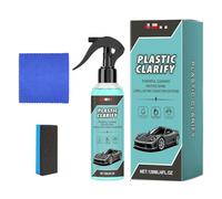 Plastica, Clarify per auto, spray per ristrutturazione di finiture nere per interni ed esterni, detergente e balsamo per cruscotto auto, gomma/pelle, non unge, per restaurare la plastica, 120 ml (2)
