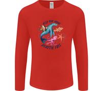 Plastica Gratuito Climate Change Octopus Sigillo Pesce Uomo Manica Lunga T-Shirt