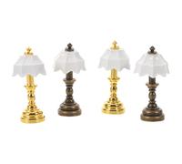 Plastica Lampada da Comodino in Miniatura Vintage, 1: 12 4 Pezzi | Casa delle Bambole e Micro Paesaggi, Facile da Spostare, Compatta, per Tavolini e Studio