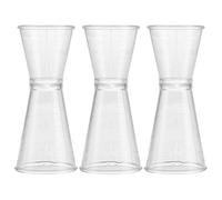 Plastica Misurino Doppio da Cocktail Trasparente 3 Pezzi | Misura Facile e Lettura Immediata, Leggero da Impugnare, per Barman e Preparazioni Succhi