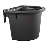 Plastica Panaro Mangiatoia per Cavalli Angolare 300/86, con Comodi Agganci in Nylon e Privo di Parti Metalliche Equitazione, Nero, capacità di 16 Litri