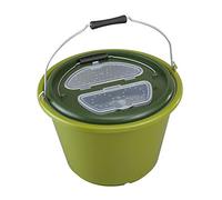 Plastica Panaro - Secchio da Pesca Doppio per il Vivo di Colore Verde, Privo di Ossigenatore, con Capacità di 18 Litri