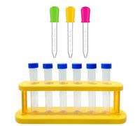 Plastica provette per bambini, Test Tube Shots with Stand and Dropper Pipette Dropper Acqua per Bambini Esperimenti di Scienza Creativa Play Water (Confezione da 10 pz)