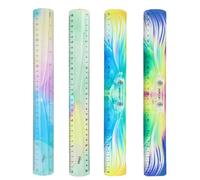 Plastica Righello Infrangibile Morbido, 4 Pezzi Set Di Righelli Flessibili Colorati, Righello Pieghevole Plastica, Righello Metrico Dritto Per La Scuola Aula Bambini E Adulti, colore casuale, 30 cm