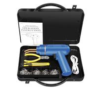 Plastica Saldatrice Kit di riparazione paraurti per saldatrice di plastica ricaricabile con pinzatrice a caldo da 200 W, saldatore per la riparazione di paraurti in plastica per auto(Blue Set)
