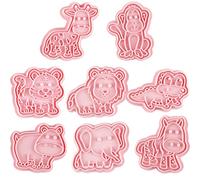 Plastica Stampini per Biscotti Animali Rosa 8 Pezzi | Forme Creative per Biscotti, Uso Domestico e Facile Presa, per Torte e Fette di Formaggio