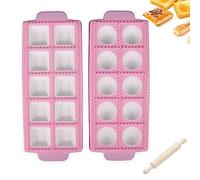 Plastica stampo ravioli Stampo in Plastica per Ravioli stampo ravioli stampo ravioli grandi per Fare Ravioli Torte Pasta o Biscottiantiaderente dessert riutilizzabile 2 pezzi stampo rosa