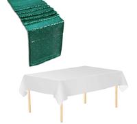 Plastica Tovaglia Lustrini Tavolo Corridori Set Cover - Matrimonio Compleanno