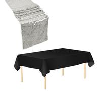 Plastica Tovaglia Lustrini Tavolo Corridori Set Cover - Matrimonio Compleanno