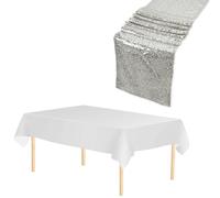 Plastica Tovaglia Lustrini Tavolo Corridori Set Cover - Matrimonio Compleanno