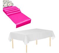 Plastica Tovaglia Raso Runner Set Impermeabile Festa Matrimonio Compleanno Decor