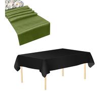 Plastica Tovaglia Raso Runner Set Impermeabile Festa Matrimonio Compleanno Decor