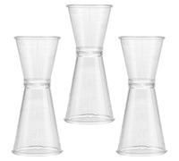 Plastica Trasparente Misurino Doppio 3 Pezzi, Compatto | Casa e Ristoranti, Doppia Misura, Leggero, Resistente alla Corrosione, Accessorio per Cocktail e Bevande
