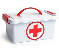 PlasticForte Valigetta Sanitaria Box porta farmaci con maniglia e chiusura a clic per primo soccorso piu Portapilole in ommaggio (4 litri 29x18.5x13 cm)