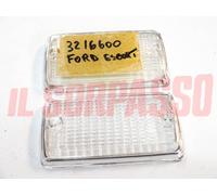 PLASTICHE FANALINI ANTERIORI BIANCHE BORDO CROMATO FORD ESCORT MK1