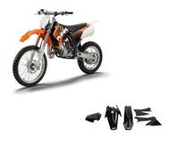 PLASTICHE UFO COMPLETE KIT PER KTM SX 85 2007 COLORE NERO KTKIT505-001