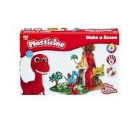 Plasticine Make A Scene Dinosaurier Skwishems - Set creativo con strumenti e istruzioni video QR - Crea e schiaccia dinosauri e vulcano - Per bambini dai 5 anni in su