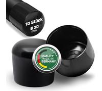 Plasticmetall Tappi protettivi rotondi da 30 mm in PVC - 10 pezzi. [Superficie stabile] | Tappi terminali per tubi tondi, tappi di copertura, protezione per tubi, tappi di chiusura, protezione per