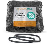 PlasticMill Elastici in gomma, misura 33, 0,5 kg, 500 pezzi, 0,5 kg, 500 pezzi, colore: nero