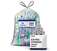 Plasticplace Sacchetti della spazzatura da 13 galloni │ 1,0 mil │ Fodere per bidoni della spazzatura con coulisse extra alte, 61 x 78,7 cm (200 conteggi)